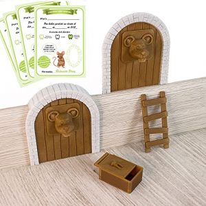 Myfuturshop&reg; Porte magique de La Petite Souris, bo&icirc;te &agrave; dent, &eacute;chelle, 4 certificats de dent propre et 2 cadres pour choisir la hauteur de la porte. Cadeau original pour gar&ccedil;on et fille. Marron. (Myfuturshop, neuf)