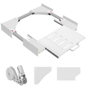 NIUXX Kit de Superposition Universel Cadre avec Tablette Coulissante, kit de superposition machine à laver et sèche-linge, Cadre de Connexion Universel pour 53-68 cm, blanc (NIUXXKJ, neuf)