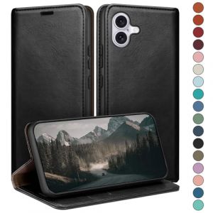 HUOUH Coque pour iPhone 16 Plus 6.7" avec RFID Blocage Etui à Rabat en Cuir de Premium,Fentes pour Cartes,Coques de Case,Cover à Rabat pour Apple 16 Plus Portefeuille Le Noir (ETERNAL FLAME TRADING, neuf)