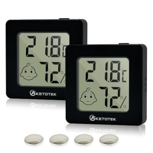 KETOTEK 2 Pièces Mini Thermomètre Interieur Hygromètre Numérique LCD Thermomètre D'ambiance Moniteur de Température et Humidimètre pour Bureau Maison (YINGTU store, neuf)