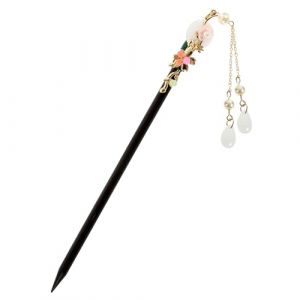 Mikikit &Eacute;pingle &agrave; Cheveux Bois et Jade Baguette Chinoise R&eacute;tro D&eacute;corative pour Chignon Accessoire Mariage et F&ecirc;te et (Famidago, neuf)