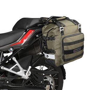 Rhinowalk Sacoche de Selle Moto, Sacoche de Porte-Bagages étanche, Bagage Moteur, Fermeture Rapide, 20 l, Convient à la Plupart des Porte-Bagages de Moto d'aventure et de Sport (Vert, 1 Single) (Rhinowalk-FR, neuf)