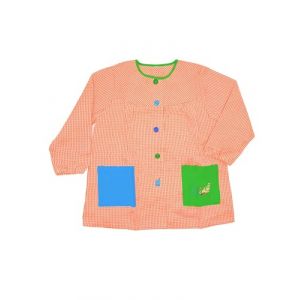 MAGIC SELECT Tablier Blouse pour Enfant. Tablier Scolaire avec Boutons pour la Maternelle et l'&Eacute;cole. Tablier Enfant &agrave; Carreaux avec Poche Brod&eacute;e, pour Gar&ccedil;ons et Filles. (Magic boutique, neuf)