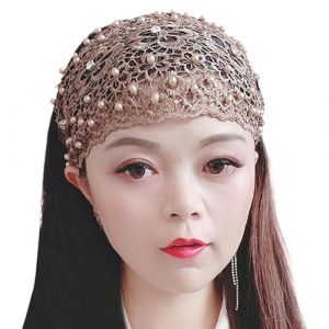 Obesntln Bandeau en dentelle, bandeau en perles de dentelle - Large bandeau en dentelle florale | Bandeau turban pour cheveux pour yoga, gym, sport, accessoires de cheveux élégants pour femmes et (goncir, neuf)