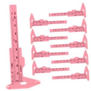 EXAOMBLE R&egrave;gle Coulissante Sourcils 80 Mm 10 Pi&egrave;ces Plastique Rose Pieds &agrave; Coulisse Portables Mesure Pr&eacute;cise Maquillage Professionnel Tatouage Esth&eacute;tique (REDCKU, neuf)
