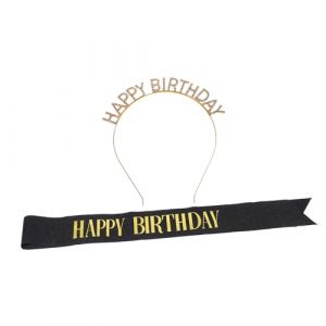 Healeved 1 Ensemble De Décorations De Bandeau De Couronne D'Anniversaire Bandeau De Cheveux Joyeux Anniversaire Fête De Reine Écharpe Joyeux Anniversaire Décoration (Accompany JY, neuf)