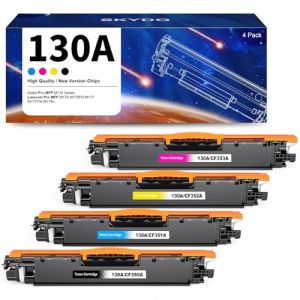 Toner 130A Compatible avec Les Cartouches HP CF350A CF351A CF352A CF353A pour Toner HP Color LaserJet Pro MFP M176n M177fw M176 M177 (Noir Magenta Jaune Cyan, 4-Pack) (Skydo-EU, neuf)