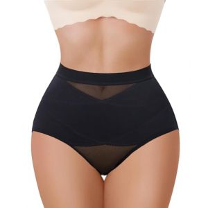 Nebility Culotte Gainante Femme Ventre Plat & Fessier Lifté, Invisible Shapewear à Mi-Hauteur sans Couture, Gaine Amincissante Ventre Plat Femme Respirant et Extensible L, Noir (Nebility-UK, neuf)