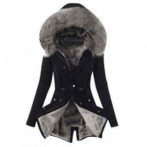 Veste Polaire Femme sans Capuche Long Hiver Chaud Manteau Capuche Thermique Blouson Pilou Court Manteaux D'int&eacute;rieur Chaude Manteau Long Polaire Chauffante Femme Gris fonc&eacute; L (TOFOTL✈8-21 Jours Arrivent, neuf)