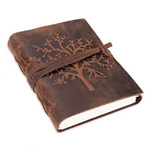 Moonster&reg; Carnet de Notes en Cuir Arbre de Vie - Bloc Note Fait Main Carnet de Note pour Hommes et Femmes Pages Vierges 20x15 cm - Carnet de Voyage ou Cahier de Dessin (Moonster Products Ltd, neuf)