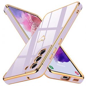 Lafunda Coque Compatible avec Samsung Galaxy S21 FE 5G, Étui S21 FE 5g Coque Motif d’Amour Cœur en Silicone pour Femme et Fille Antichoc TPU Coque pour Samsung Galaxy S21 FE 5G Violet (ukyisizan, neuf)