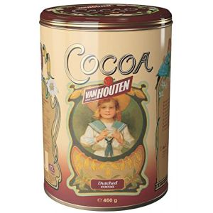Van Houten Since 1828 Cacao / Poudre De Cacao Idéal Pour Le Chocolat Chaud Conservé Dans Une Boîte De Conserve Décorée De Gravures Art Nouveau - 1 x 500 Grammes (4Ustore B.V., neuf)