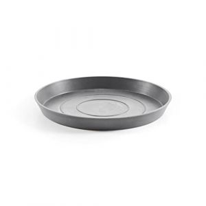 Ecopots Soucoupe pour pot de fleurs Amsterdam gris clair - Diamètre extérieur : 36 cm - Diamètre intérieur : 33 cm - Ronde - Grande soucoupe pour pot de plantes - En plastique recyclé - Pour (Marketsupply, neuf)