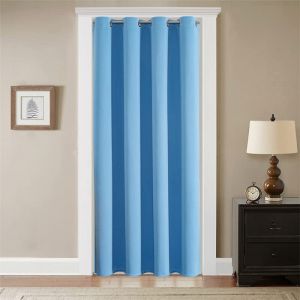 GYROHOME Rideaux occultants à œillets de Couleur Unie pour Portes et fenêtres, 132 x 160 cm, Bleu Ciel (country curtains, neuf)