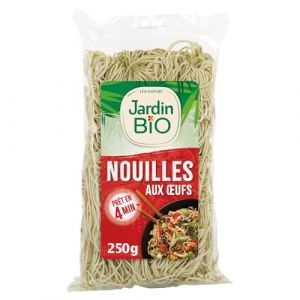 JARDIN BIO ETIC &ndash; Nouilles chinoises bio aux &oelig;ufs, texture savoureuse et authentique (250g) - lot de 4 - Vendu par Lot (March&eacute; Parisien, neuf)