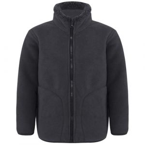 Oyolan Blouson Polaire Enfant Fille Garçon Ado Manteau Chaud Zippé Veste Sweat 3-16 Ans Gris foncé 9-10 ans (Oyolan EU, neuf)