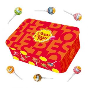 Chupa Chups Best of Mini candy collection box – 70 mini sucettes - sucettes en différentes saveurs de Chupa Chups - boîte cadeau avec sucette - cadeau bonbon | 420g (VDC-Komerz, neuf)