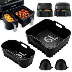 Moule Silicone Air Fryer pour Philips Dual Basket 9l, Moule Air Fryer pour Philips Serie 3000 NA350/Serie 5000 NA550, Réutilisable Plat Airfryer pour réunions de Famille/Amis, Fêtes, Party (Hope budding, neuf)