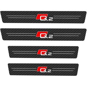 EZURI 4pcs Carbone Fibre Car Door Sill Stickers, pour Audi Q2 Q3 Q5 Q7 Q8,Protection Seuil Porte de Voiture,OneColor (taiyuanshixinghualingqujialebaihuodian, neuf)