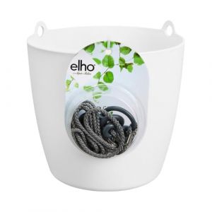 Elho Brussels Suspension 18 - Pot De Fleurs pour Intérieur - Plastique 100% recyclé - Ø 18.3 x H 18.0 cm - Blanc/Blanc (elho BV, neuf)