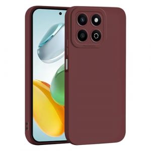 ILING Liquide Silicone Coque pour Honor X7c / Honor 200 Smart 5G, Simple Couleur Unie Très Mince Mat Élégant Housse, Doux TPU Bumper Antichoc Anti-Rayures Femme Étui (Vin Rouge) (Wanten, neuf)