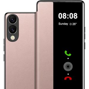 Coque pour Samsung S25 Edge Etui à Rabat pour Samsung GalaxyS25 Edge Coque Clapet S25 Edge Protection Case Flip Folio Clear View Cover Mince 360 Full Body Antichoc Housse 5G/6.7" (Or Rose) (ZhuChuangYouSuJiaoZhiPinYouXianGongSi, neuf)