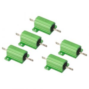 PATIKIL R&eacute;sistance de Coque en Aluminium de 25W 0,5 OHM, 5 Pcs R&eacute;sistance de Bo&icirc;tier en Aluminium R&eacute;sistance de Puissance &agrave; Visser &agrave; Tol&eacute;rance de 5%, Vert (PATIKIL UK, neuf)
