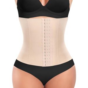 Femme Gaine Amincissante Ventre Plat Invisible Corset Minceur Ceinture Amincissante Waist Trainer Post Partum Serre Taille Body Sculptant Invisible Body Shaper Sport Fitness (Beige-Smooth,S) (YARRCO, neuf)