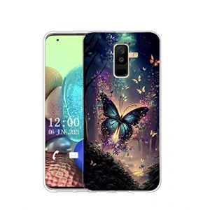 Sunrive Coque Compatible avec Samsung Galaxy A6 Plus 2018, TPU Silicone &Eacute;tui Housse Protecteur Souple Gel Transparent Back Cover Mignon Motifs Antichoc Case(Papillons, Jungle, Fleurs) (sunrive, neuf)
