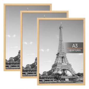 upsimples Lot de 3 Cadre A3, Cadre Photo A3 Bois, pour Galerie de Photos, Bande D'insertion, Montage Mural Horizontal ou Vertical (YiHong Vision, neuf)