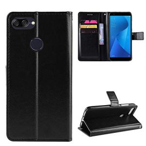 QiongniAN Coque pour ASUS Zenfone Max Plus ZB570TL,Coque pour ASUS ZenFone Max Plus M1 X018D / ZenFone Pegasus 4S ZB570TL Coque Portefeuille en Cuir &agrave; Rabat Cover Black (QiongniAn, neuf)
