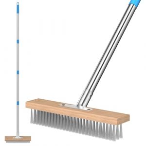Brynlex Balai M&eacute;tallique en Acier avec Manche, Brosse en M&eacute;tal Rigides, Balais de Jardin, pour Enlever Les Algues De Mousse De Mauvaises Herbes Terrasse, pour Patio, Terrasse et Jardin (FERESTEANU MARIGAB S.R.L., neuf)