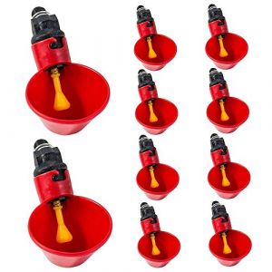 Nikou Abreuvoir pour Volaille, Paquet de 10 Gobelets à Boire pour Volaille Abreuvoir Automatique pour Poulet, Gobelet à Eau pour BéTail, Poulets, Poules (ileesi, neuf)