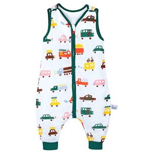 MOEMOE BABY Gigoteuse a Pied été Gigoteuse 0.5 Tog Gigoteuse avec Jambes,Gigoteuse ete Gaze Coton,Gigoteuse sans Manches,Gigoteuse 18-36 Mois,M,Auto (MoeMoeEU, neuf)