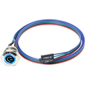 Bouton métallique hôte de commutateur de châssis Ordinateur hôte interrupteur câble boîtier PC LED Power button ATX Power on/off (12mm) (ShenZhen YingTuYou Jia Ju, neuf)