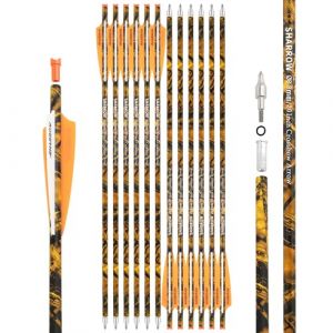 surwolf Boulon d'arbal&egrave;te 16 "17" 18 "20" 22 "Fl&egrave;ches d'arbal&egrave;te en Carbone, pour tir &agrave; l'arc,fl&egrave;che en Carbone pour arbal&egrave;te fl&egrave;ches d'arbal&egrave;te de Chasse 12 pcs (Orange 1, 16") (NGL Shop, neuf)
