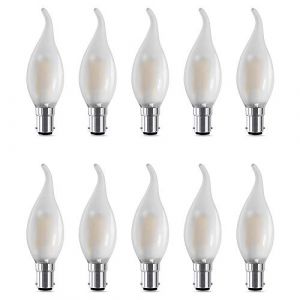 BELINGGO Ampoule Baillonette LED B15 Dimmable C35 4W Ampoules Baïonnette Filament Flamme Petit Culot 4W Équivalant 40W B15d Ampoule Baionnette Lumière Blanc Chaud 2700K, Lot de 10 (YEJING, neuf)