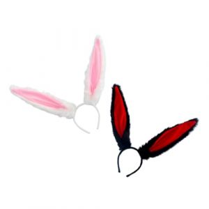 Healeved 2 pi&egrave;ces Bandeaux Oreilles Lapin D&eacute;coratifs Accessoires F&ecirc;te et D&eacute;guisement T&ecirc;te Oreilles de Lapin Noir et Blanc pour Adultes et D&eacute;coration pour Carnaval et P&acirc;ques (Accompany JY, neuf)