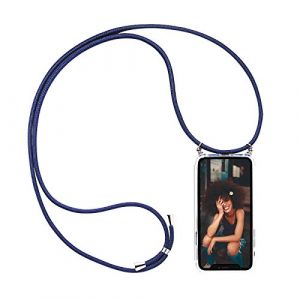 Verco Coque pour Huawei P20 Lite, Silicone Coque avec Cou Cha&icirc;ne Collier &eacute;tui de t&eacute;l&eacute;phone pour Huawei P20 Lite Cou Lani&egrave;re en Corde, Bleu (ATS-Discounter, neuf)