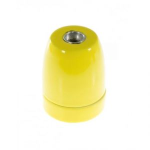 Douille E27 en Porcelaine Jaune - D&eacute;co Vintage (Lumiere-et-deco, neuf)