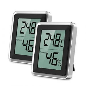 Brifit 2 Pièces Thermometre Hygrometre Interieur, Thermometre Interieur Maison, Thermomètre D'ambiance Moniteur de Température et Humidité, Thermometre Digital avec Icône de Confort, Petit Thermométre (Feytin FR, neuf)