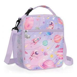 Clastyle Sac Isotherme Repas Enfant Espace &Eacute;toile Lunch Bag Isotherme Gar&ccedil;ons Filles Petit Sac Lunch Box pour L'&eacute;cole &Eacute;tudiant Pique-nique, Rose Plan&egrave;te (Changtian_Im&Ex, neuf)