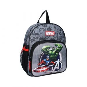 mybagstory - Sac &agrave; dos garcon &ndash; Avengers - Gris - Enfant - Ecole - Maternelle - Garderie - Cartable garcon - Taille 29 cm - Bretelles r&eacute;glables - Id&eacute;e Cadeau (Mon jouet pr&eacute;f&eacute;r&eacute;, neuf)