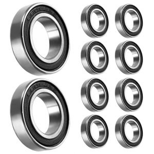 [10 pièces] 6801-2RS Deep Groove Ball Bearings Single Rubber Sealed Ball Bearings for Rollers, Home Appliances Machinery, Industrial (12 x 21 x 5 mm) (ANQIT, neuf)