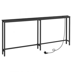 HOOBRO Console Meuble avec multiprise, Table Console avec Station de Charge, Bout de Canapé étroit, Console derrière Le canapé, pour entrée, Couloir, Hall, Noir EBB185CXG01 (HOOBRO FR, neuf)