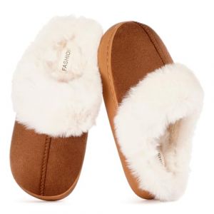ZUSERIS Chaussons Enfant Hiver Pantoufles Fille Maison Chaussures Int&eacute;rieur Chaudes Chaussons Gar&ccedil;on Peluche Mules Antid&eacute;rapantes R&eacute;sistant，Beige，28-29EU (EVIICC, neuf)