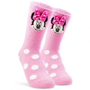 Disney Minnie Mouse Chaussettes Chaussons Femme EU 35-41, Polaire Duveteuse, D&eacute;tail 3D, Chaussettes Chaudes Id&eacute;e Cadeau (Rose Minnie Mouse) (Get Trend., neuf)