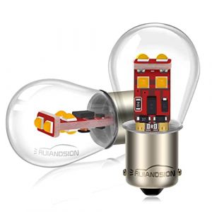 Ruiandsion 2 pi&egrave;ces ampoule LED 1156 7506 BA15S ambr&eacute;e 9V-30V 12V puces LED 3535 6 SMD Remplacement pour les feux de signalisation directionnelle Sans polarit&eacute; (Ruiandsion, neuf)