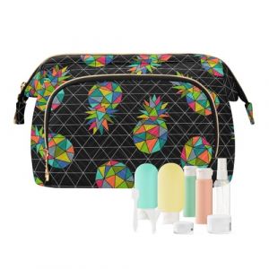 Trousse de maquillage pour femme avec courtepointe ondul&eacute;e, pochette de rangement pour sac &agrave; main, trousse de maquillage avec fermeture &eacute;clair, 25,9 x 15 x 17 cm, sans couture, motif g&eacute;om&eacute;trique (Daily Deals Fashion Clothes (7-14 Day Delivery), neuf)