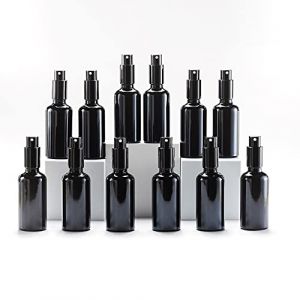 Yizhao Flacon Spray Vide 50ml, Noir Bouteille Spray Verre, avec Brouillard de Pulverisateur Fine, pour Huiles Essentielles, Aromathérapie, Parfums, Nettoyage, Voyage, Pharmacie – 12Pcs (One Trillion Network, neuf)